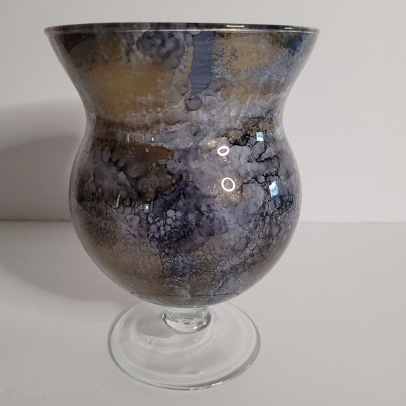 Elegant Blue and Gold Candle Holder - 6x4 Inches - Picture 3 of 9